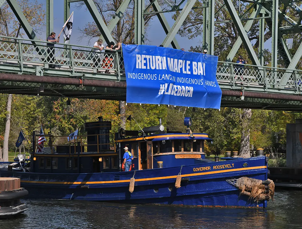 Onondaga ‘LakeBack’ protest shades arrival of Seneca Chief with history of harm